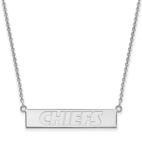 Sterling Silver Kansas City Chiefs Small Bar Necklace Sterling Silver Kansas City Chiefs Small Bar Necklace